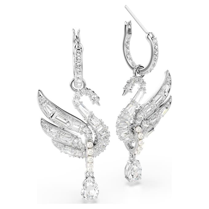 Σκουλαρίκια «Swan» Swan, Λευκά, Με επίστρωση ροδίου Σκουλαρίκια «Swan» Swan, Λευκά, Με επίστρωση ροδίου