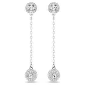 Σκουλαρίκια Una Angelic Drop με στρογγυλή κοπή, λευκά, επιμεταλλωμένα με ρόδιο