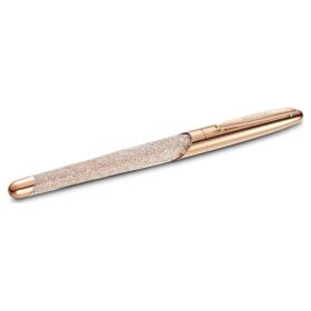Στυλό Rollerball Crystalline σε απόχρωση ροζ χρυσού, με επιμετάλλωση σε απόχρωση ροζ χρυσού