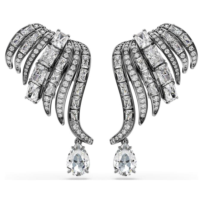 Συλλογή «The Vienna Collection» – Σκουλαρίκια τύπου «Ear Cuff» με μοτίβο φτερού, λευκά, με επίστρωση ρουθηνίου Συλλογή «The Vienna Collection» – Σκουλαρίκια τύπου «Ear Cuff» με μοτίβο φτερού, λευκά, με επίστρωση ρουθηνίου