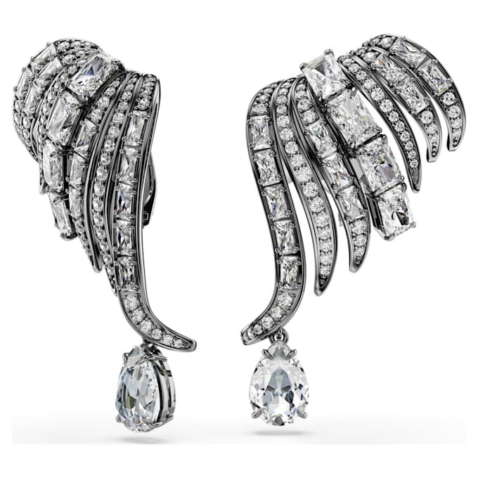 Συλλογή «The Vienna Collection» – Σκουλαρίκια τύπου «Ear Cuff» με μοτίβο φτερού, λευκά, με επίστρωση ρουθηνίου Συλλογή «The Vienna Collection» – Σκουλαρίκια τύπου «Ear Cuff» με μοτίβο φτερού, λευκά, με επίστρωση ρουθηνίου