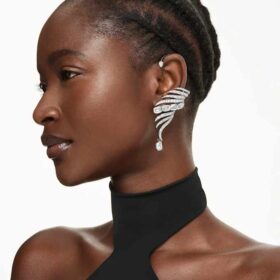Συλλογή Vienna: Σκουλαρίκια τύπου «ear cuff» με φτερό, μεγάλα, λευκά, με επίστρωση ρουθηνίου Συλλογή Vienna: Σκουλαρίκια τύπου «ear cuff» με φτερό, μεγάλα, λευκά, με επίστρωση ρουθηνίου