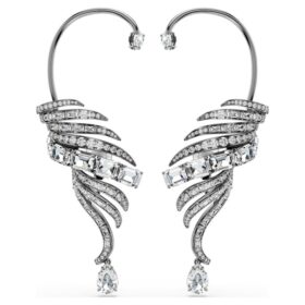 Συλλογή Vienna: Σκουλαρίκια τύπου «ear cuff» με φτερό, μεγάλα, λευκά, με επίστρωση ρουθηνίου Συλλογή Vienna: Σκουλαρίκια τύπου «ear cuff» με φτερό, μεγάλα, λευκά, με επίστρωση ρουθηνίου