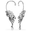 Συλλογή Vienna: Σκουλαρίκια τύπου «ear cuff» με φτερό, μεγάλα, λευκά, με επίστρωση ρουθηνίου Συλλογή Vienna: Σκουλαρίκια τύπου «ear cuff» με φτερό, μεγάλα, λευκά, με επίστρωση ρουθηνίου