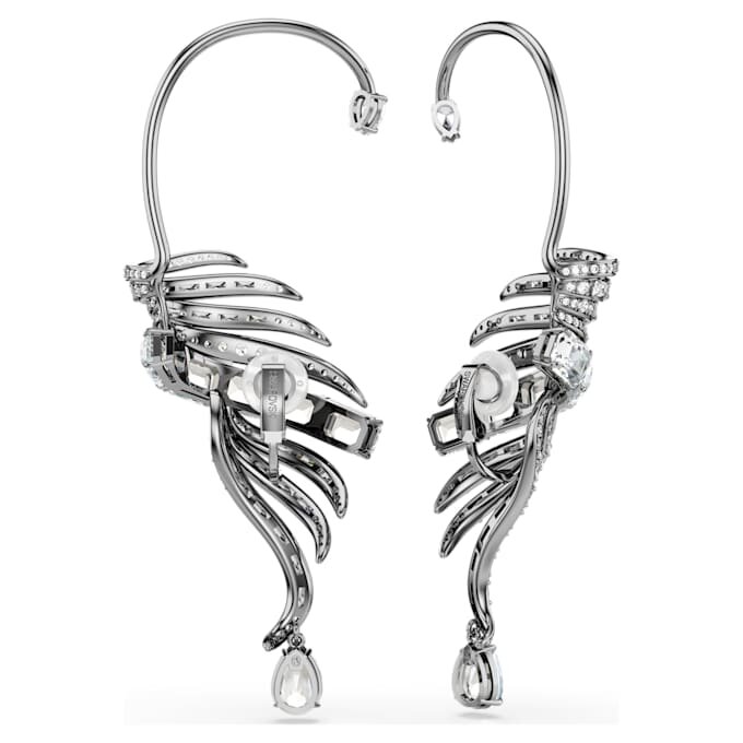 Συλλογή Vienna: Σκουλαρίκια τύπου «ear cuff» με φτερό, μεγάλα, λευκά, με επίστρωση ρουθηνίου Συλλογή Vienna: Σκουλαρίκια τύπου «ear cuff» με φτερό, μεγάλα, λευκά, με επίστρωση ρουθηνίου