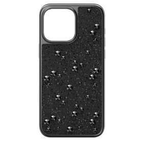 Θήκη για smartphone με κρύσταλλα στην πίσω πλευρά, iPhone® 15 Pro Max, Μαύρο