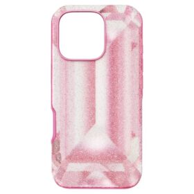 Θήκη για smartphone με μοτίβο κρυστάλλων, iPhone® 16 Pro, ροζ