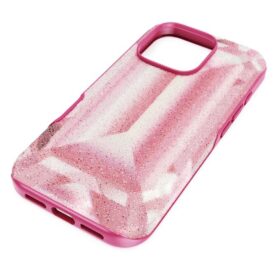Θήκη για smartphone με μοτίβο κρυστάλλων, iPhone® 16 Pro, ροζ