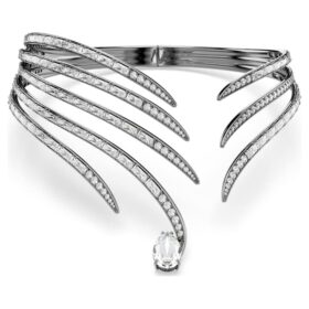 Το κολιέ τύπου choker «Feather» της συλλογής Vienna, λευκό, με επίστρωση ρουθηνίου Το κολιέ τύπου choker «Feather» της συλλογής Vienna, λευκό, με επίστρωση ρουθηνίου