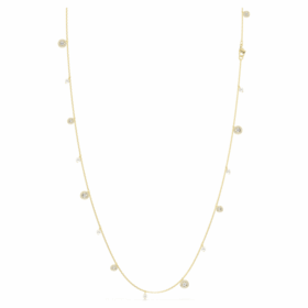 Una Angelic Strandage Crystal Pearl, στρογγυλή κοπή, λευκό, επιχρυσωμένο