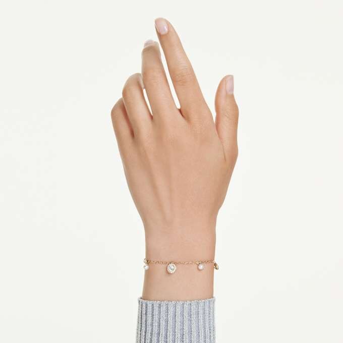 Una Angelic Strandage Crystal Pearl, στρογγυλή κοπή, λευκό, επιχρυσωμένο Una Angelic Strandage Crystal Pearl, στρογγυλή κοπή, λευκό, επιχρυσωμένο