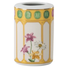 Βάζο Idyllia από πορσελάνη, μοτίβο με κρύσταλλα, λουλούδι, κίτρινο