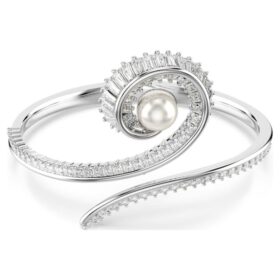 Βραχιόλι Ariana Grande X Swarovski με κρυστάλλινα μαργαριτάρια, κοπή μπαγκέτ, λευκό, επιροδιωμένο Βραχιόλι Ariana Grande X Swarovski με κρυστάλλινα μαργαριτάρια, κοπή μπαγκέτ, λευκό, επιροδιωμένο