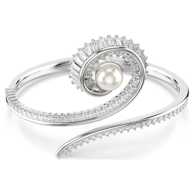 Βραχιόλι Ariana Grande X Swarovski με κρυστάλλινα μαργαριτάρια, κοπή μπαγκέτ, λευκό, επιροδιωμένο Βραχιόλι Ariana Grande X Swarovski με κρυστάλλινα μαργαριτάρια, κοπή μπαγκέτ, λευκό, επιροδιωμένο