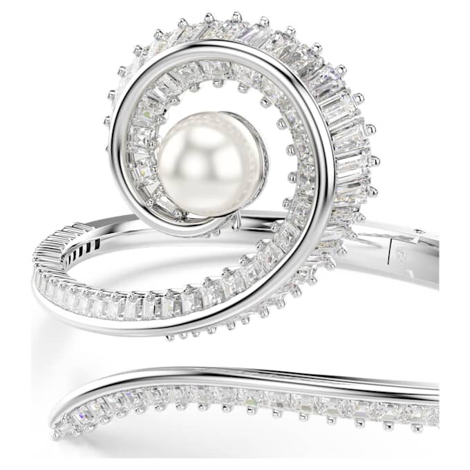 Βραχιόλι Ariana Grande X Swarovski με κρυστάλλινα μαργαριτάρια, κοπή μπαγκέτ, λευκό, επιροδιωμένο Βραχιόλι Ariana Grande X Swarovski με κρυστάλλινα μαργαριτάρια, κοπή μπαγκέτ, λευκό, επιροδιωμένο