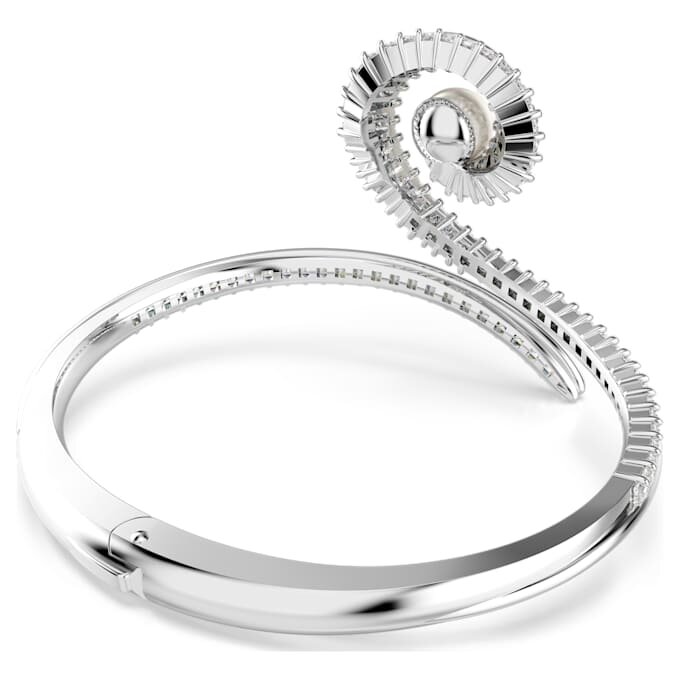 Βραχιόλι Ariana Grande X Swarovski με κρυστάλλινα μαργαριτάρια, κοπή μπαγκέτ, λευκό, επιροδιωμένο Βραχιόλι Ariana Grande X Swarovski με κρυστάλλινα μαργαριτάρια, κοπή μπαγκέτ, λευκό, επιροδιωμένο