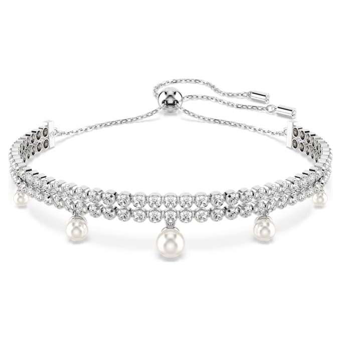 Βραχιόλι Ariana Grande X Swarovski με κρυστάλλινα μαργαριτάρια, στρογγυλή κοπή, λευκό, επιροδιωμένο Βραχιόλι Ariana Grande X Swarovski με κρυστάλλινα μαργαριτάρια, στρογγυλή κοπή, λευκό, επιροδιωμένο