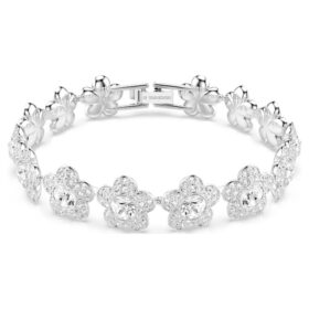 Βραχιόλι Ariana Grande X Swarovski με στρογγυλή κοπή, λουλούδια, λευκό, επιροδιωμένο Βραχιόλι Ariana Grande X Swarovski με στρογγυλή κοπή, λουλούδια, λευκό, επιροδιωμένο