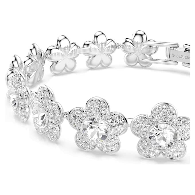 Βραχιόλι Ariana Grande X Swarovski με στρογγυλή κοπή, λουλούδια, λευκό, επιροδιωμένο Βραχιόλι Ariana Grande X Swarovski με στρογγυλή κοπή, λουλούδια, λευκό, επιροδιωμένο