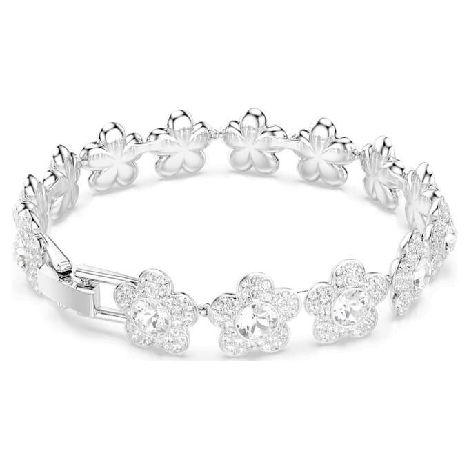 Βραχιόλι Ariana Grande X Swarovski με στρογγυλή κοπή, λουλούδια, λευκό, επιροδιωμένο Βραχιόλι Ariana Grande X Swarovski με στρογγυλή κοπή, λουλούδια, λευκό, επιροδιωμένο