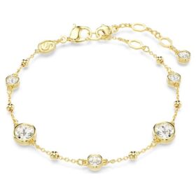 Βραχιόλι Imber με στρογγυλή κοπή, διάσπαρτο σχέδιο, λευκό, επιχρυσωμένο Βραχιόλι Imber με στρογγυλή κοπή, διάσπαρτο σχέδιο, λευκό, επιχρυσωμένο