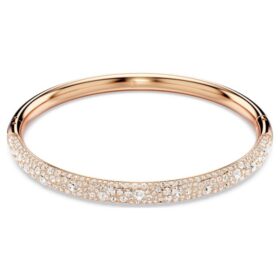 Βραχιόλι Sublima Snow Pavé, Λευκό, Επιχρυσωμένο σε απόχρωση ροζ χρυσού