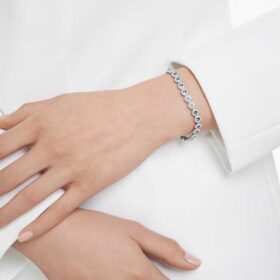 Βραχιόλι Una Angelic με στρογγυλή κοπή, μπλε, επιροδιωμένο Βραχιόλι Una Angelic με στρογγυλή κοπή, μπλε, επιροδιωμένο
