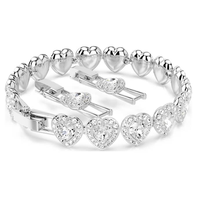 Βραχιόλια Ariana Grande X Swarovski με μικτή κοπή, καρδιά, λευκό, επιροδιωμένο Βραχιόλια Ariana Grande X Swarovski με μικτή κοπή, καρδιά, λευκό, επιροδιωμένο